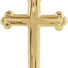Yellow Religious Faith Cross Lapel Pin 15x10.5mm - Brooches and Pin for Men