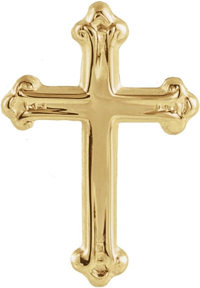 Yellow Religious Faith Cross Lapel Pin 15x10.5mm - Brooches and Pin for Men