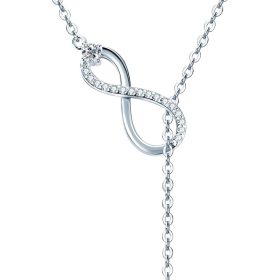 Women's Twisted Infinity Y-Shaped Moissanite Pendant Necklace