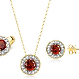 14K Gold Halo Designer Set