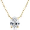 2ct Oval Moissanite Pendant Necklace, D Color VVS1 925 Sterling Silver Platinum Plated Dainty Pendant for Women Wife Mothers Day Jewelry Gifts