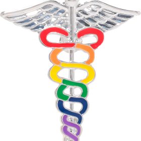 10/25/100pcs Rainbow Caduceus Pins -  Medical Pin Rainbow Enamel Snake Stick Caduceus Lapel Brooch - Medical Symbol Caduceus Pin Perfect for Nurse, Doctors, and  Emergency Brooch Jewelry