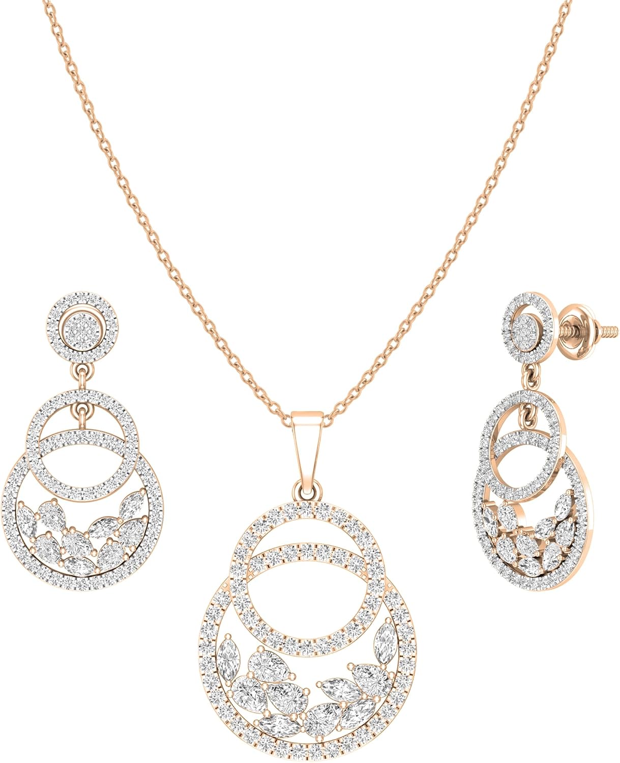 10K Sterling Gold Women's 2.85 Carat Jewelry Set