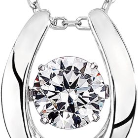 Moissanite Necklace for Women, 1 Ct 925 Sterling Silver Dancing Diamond Pendant, 18+2 Inch Chain, Valentine’s Day Christmas Gift for Her, Wife, Mom, Anniversary, Birthday