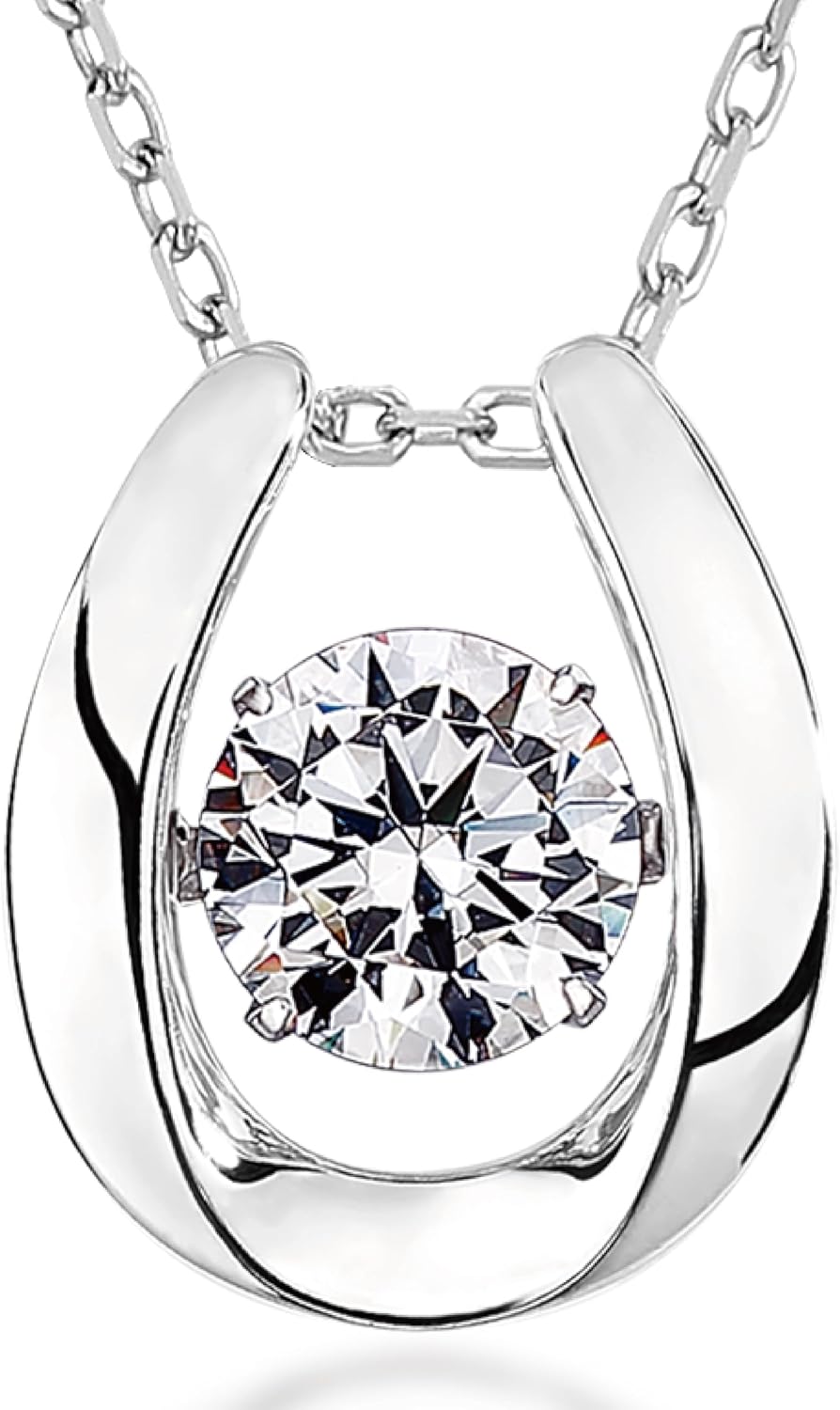 Moissanite Necklace for Women, 1 Ct 925 Sterling Silver Dancing Diamond Pendant, 18+2 Inch Chain, Valentine’s Day Christmas Gift for Her, Wife, Mom, Anniversary, Birthday